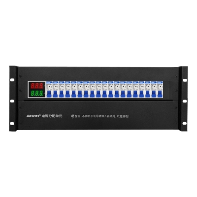 奧盛 機(jī)柜配電單元PDU 4U配電箱 正泰交流1P空開(kāi)顯示 電流電壓表 單路