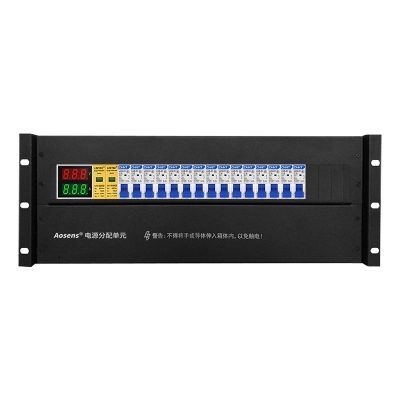 奧盛 機(jī)柜配電單元PDU 4U配電箱正泰交流1P空開(kāi) 防雷電流電壓表 單路