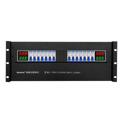 奧盛 機(jī)柜配電單元PDU 4U配電箱 正泰交流1P空開(kāi) 電流電壓表 雙路