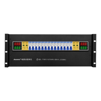 奧盛 機(jī)柜配電單元PDU 4U配電箱 正泰交流1P空開(kāi) 防雷電流電壓表 雙路